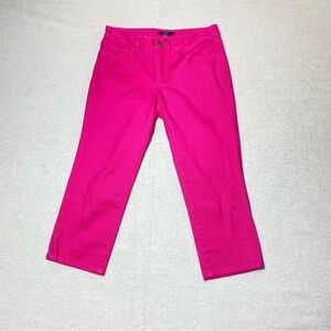 Chaps Capri Jeans Women's 2 Hot Pink Cropped Mid Rise Stretch Barbie Girly Denim